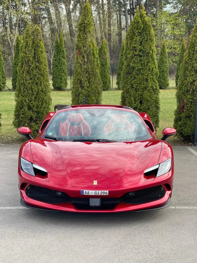 Ferrari 296 GTS Spider 2025, front view — Florence Luxury Car Rental, Florence. Ferrari 296 GTS Spider in Florence Renting the 2025 Ferrari 296 GTS Spider in Florence…