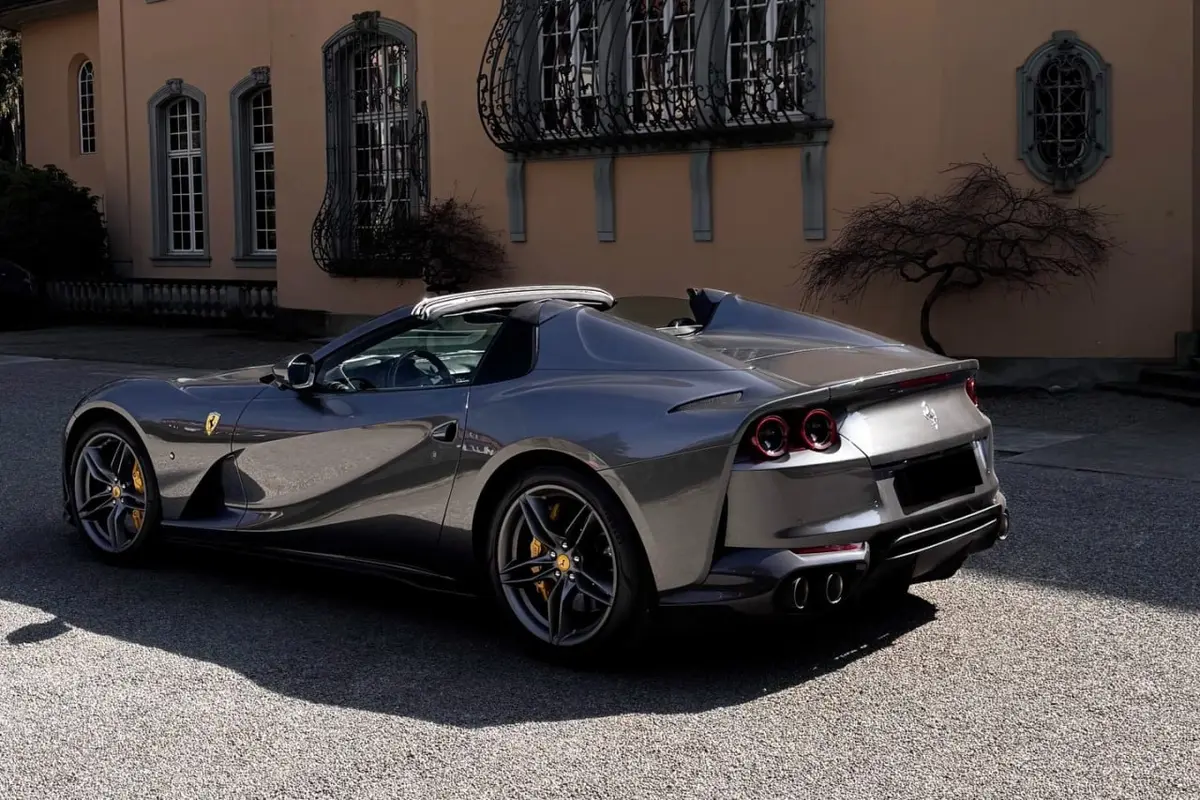 Ferrari 812 GTS 2024, front view — Florence Luxury Car Rental, Florence. Ferrari 812 GTS in Florence Renting the 2024 Ferrari 812 GTS in Florence provides a…
