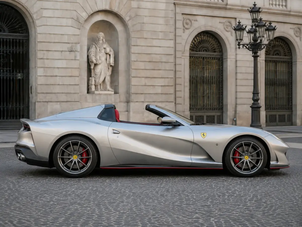 Ferrari 812 GTS 2024, side profile — Florence Luxury Car Rental, Florence. Ferrari 812 GTS in Florence Renting the 2024 Ferrari 812 GTS in Florence provides a…