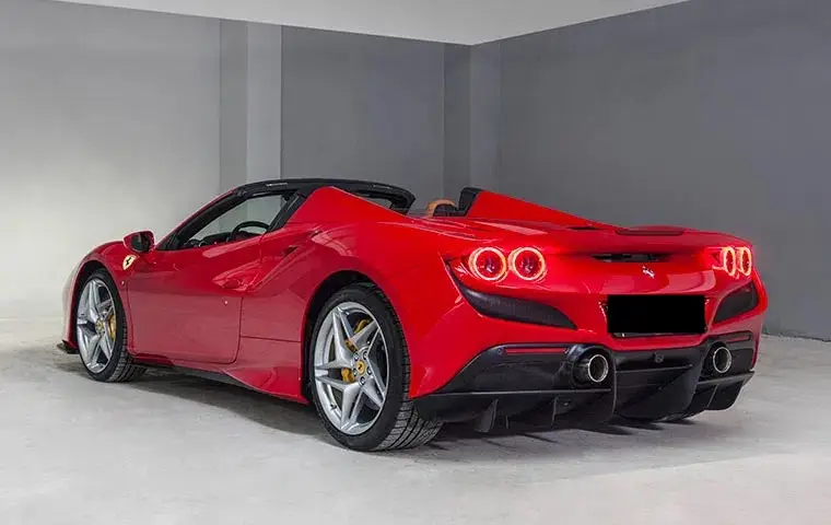 Ferrari F8 Tributo Spider Red 2023, interior — Florence Luxury Car Rental, Florence. Ferrari F8 Tributo Spider Red in Florence Renting the 2023 Ferrari F8 Tributo Spider Red…