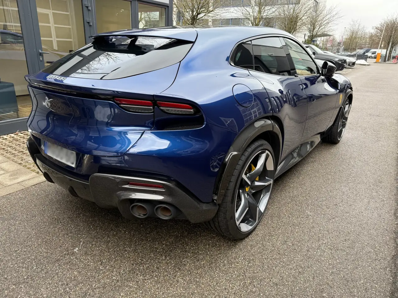 Ferrari Purosangue 2024, exterior — Florence Luxury Car Rental, Florence. Four seats, one hill road to Fiesole