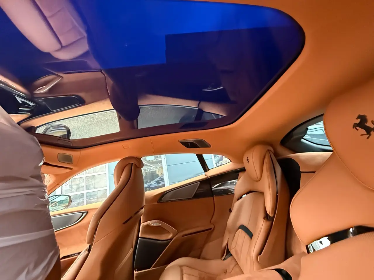 Ferrari Purosangue 2024, interior — Florence Luxury Car Rental, Florence. Four seats, one hill road to Fiesole