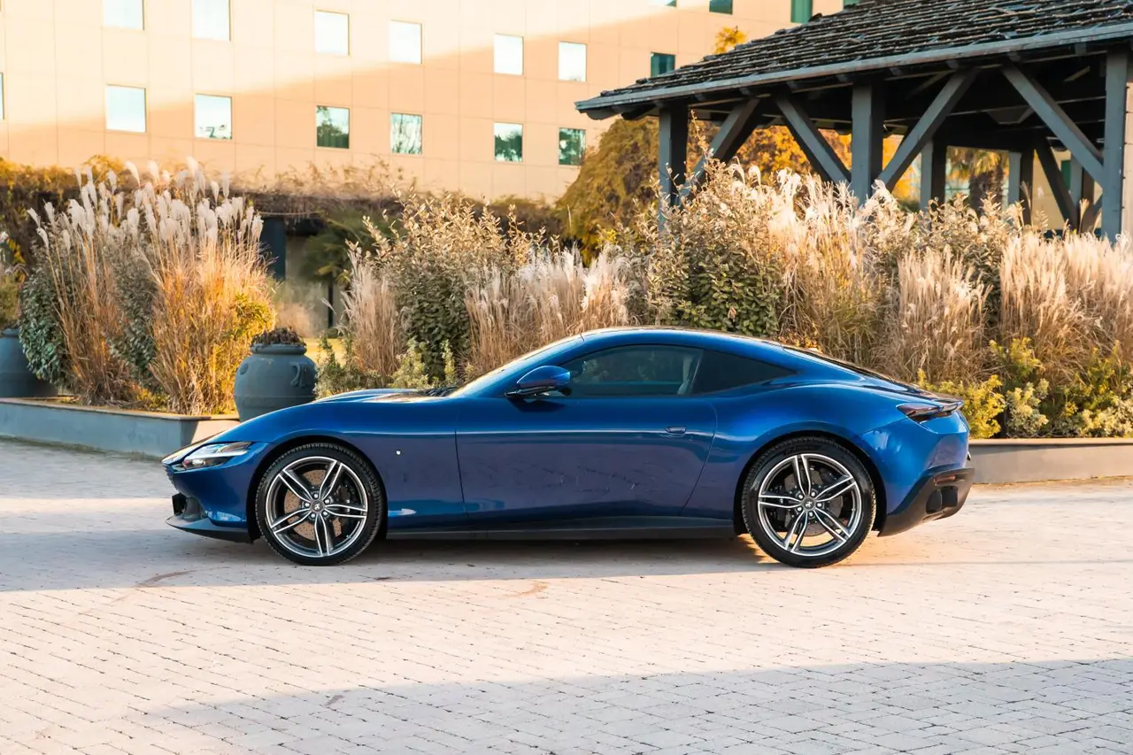 Ferrari Roma 2025, rear view — Florence Luxury Car Rental, Florence. Ferrari Roma in Florence Renting the 2025 Ferrari Roma in Florence provides a sport model…