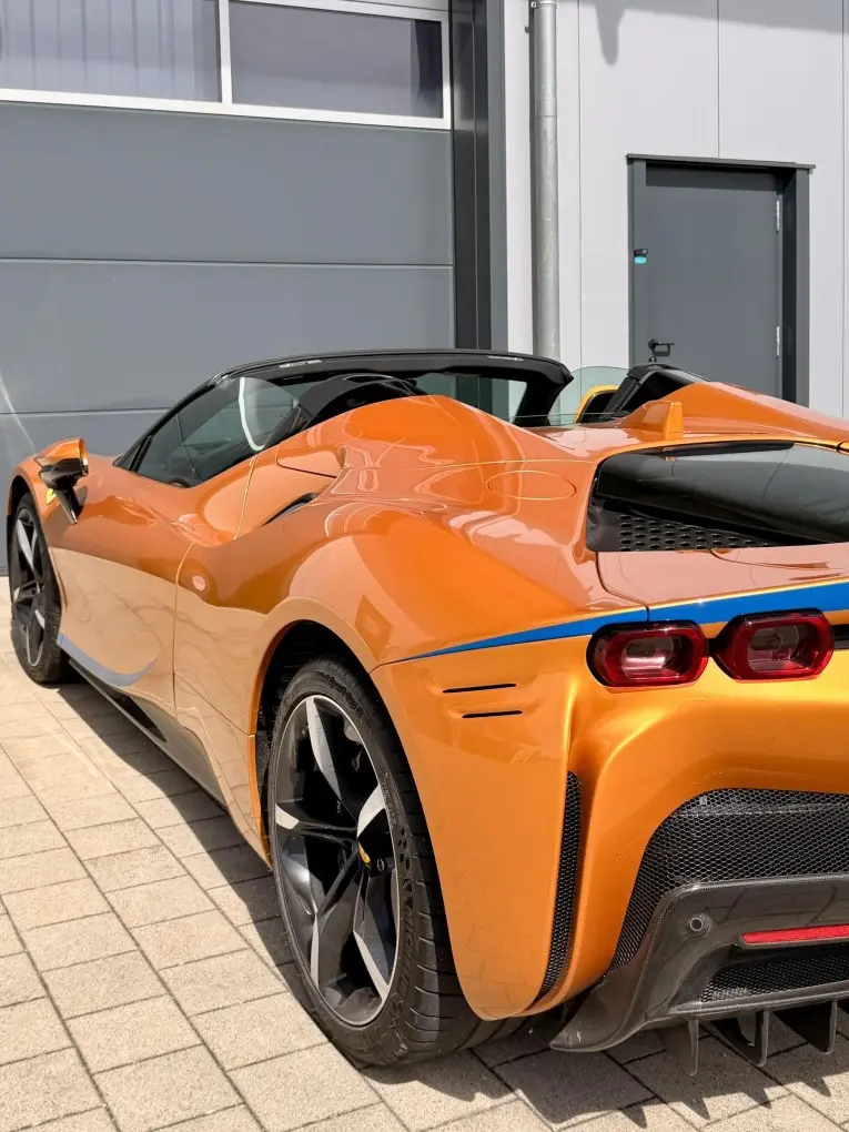 Ferrari SF90 Spider Tailor Made 2025, exterior — Florence Luxury Car Rental, Florence. Ferrari SF90 Spider Tailor Made in Florence Renting the 2025 Ferrari SF90 Spider Tailor…