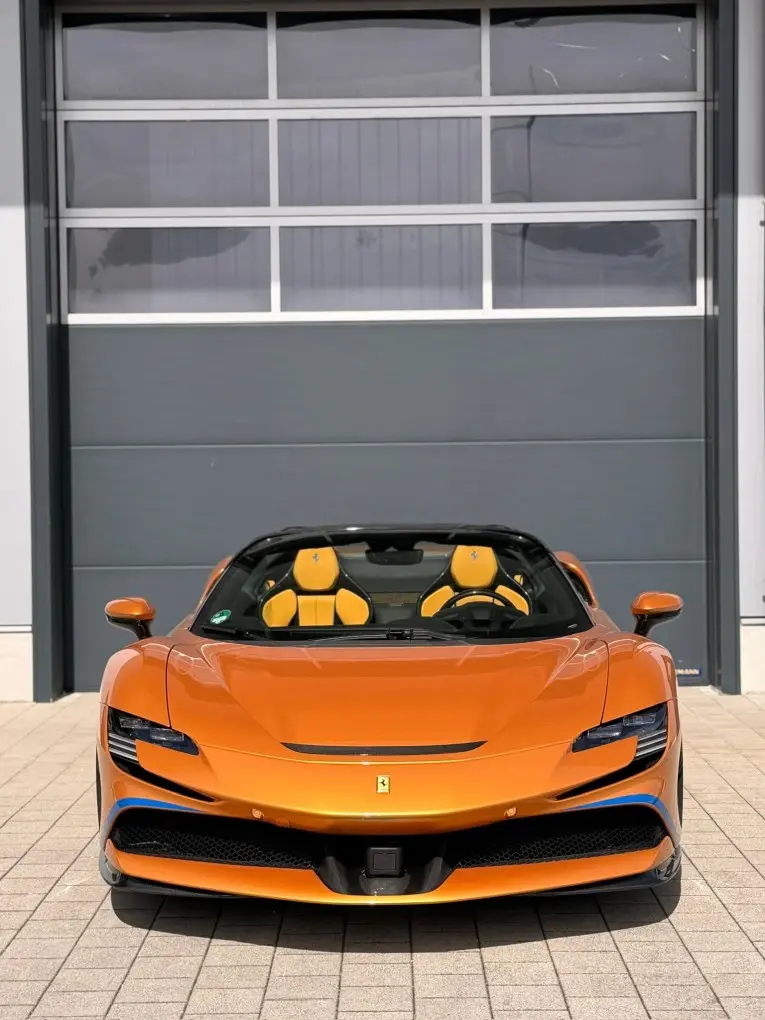 Ferrari SF90 Spider Tailor Made 2025, front view — Florence Luxury Car Rental, Florence. Ferrari SF90 Spider Tailor Made in Florence Renting the 2025 Ferrari SF90 Spider Tailor…