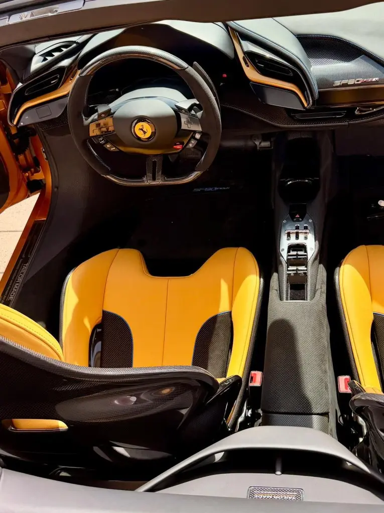 Ferrari SF90 Spider Tailor Made 2025, dashboard — Florence Luxury Car Rental, Florence. Ferrari SF90 Spider Tailor Made in Florence Renting the 2025 Ferrari SF90 Spider Tailor…