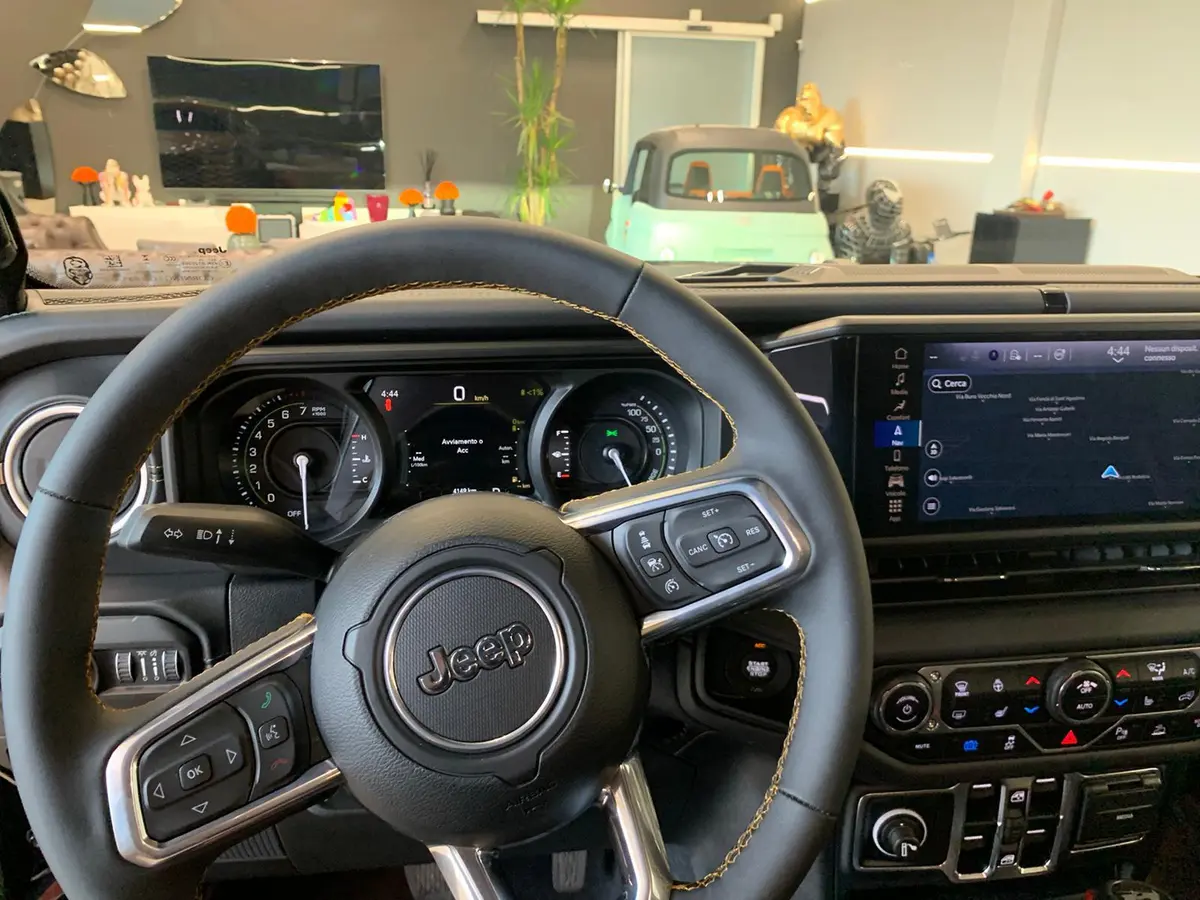 Jeep Wrangler 2025, front view — Florence Luxury Car Rental, Florence. Jeep Wrangler in Florence Renting the 2025 Jeep Wrangler in Florence provides an SUV…