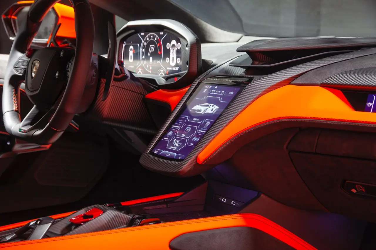 Lamborghini Revuelto 2026, dashboard — Florence Luxury Car Rental, Florence. Lamborghini Revuelto in Florence Renting the 2026 Lamborghini Revuelto in Florence…