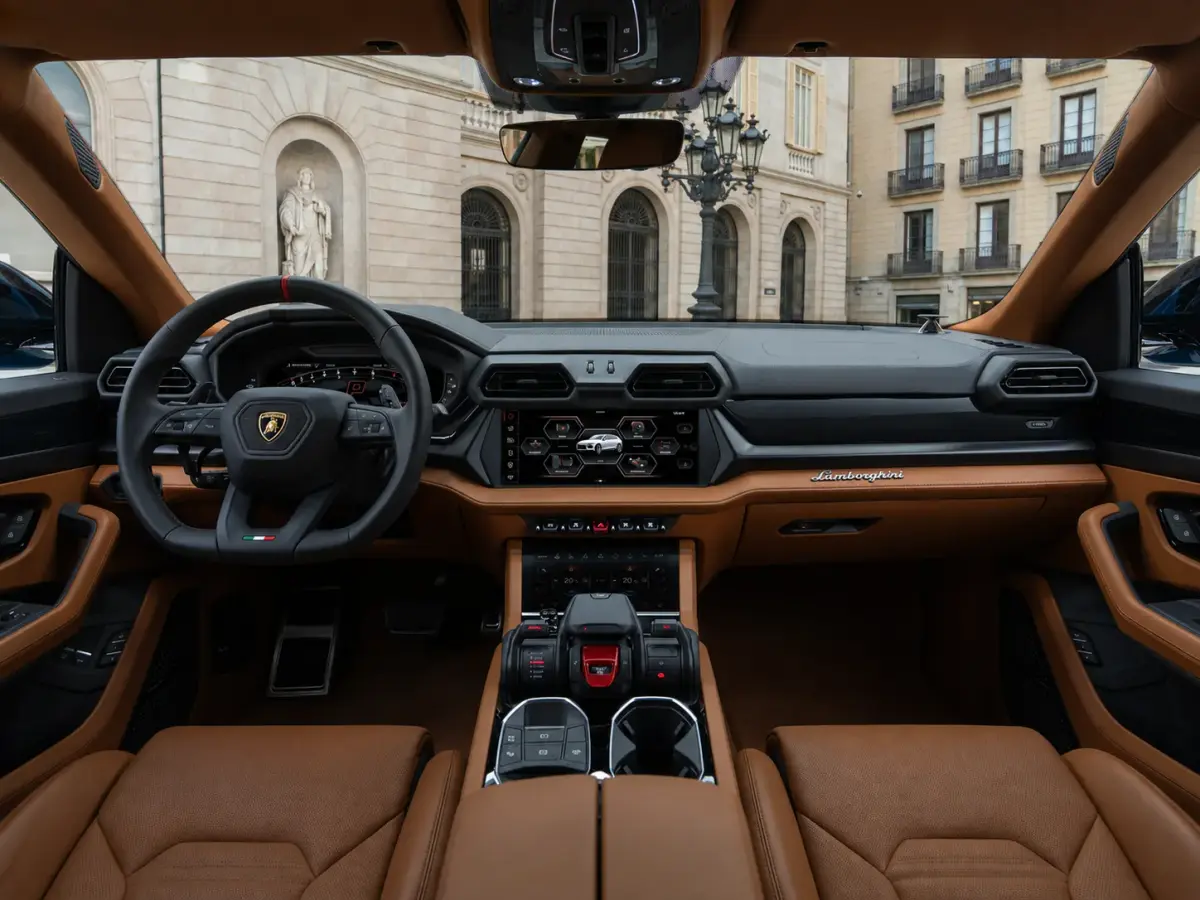 Lamborghini Urus SE 2025, dashboard — Florence Luxury Car Rental, Florence. Lamborghini Urus SE in Florence Renting the 2025 Lamborghini Urus SE in Florence provides…