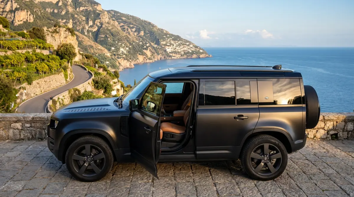 Land Rover Defender 2024, interior — Florence Luxury Car Rental, Florence. Land Rover Defender in Florence Renting the 2024 Land Rover Defender in Florence provides…