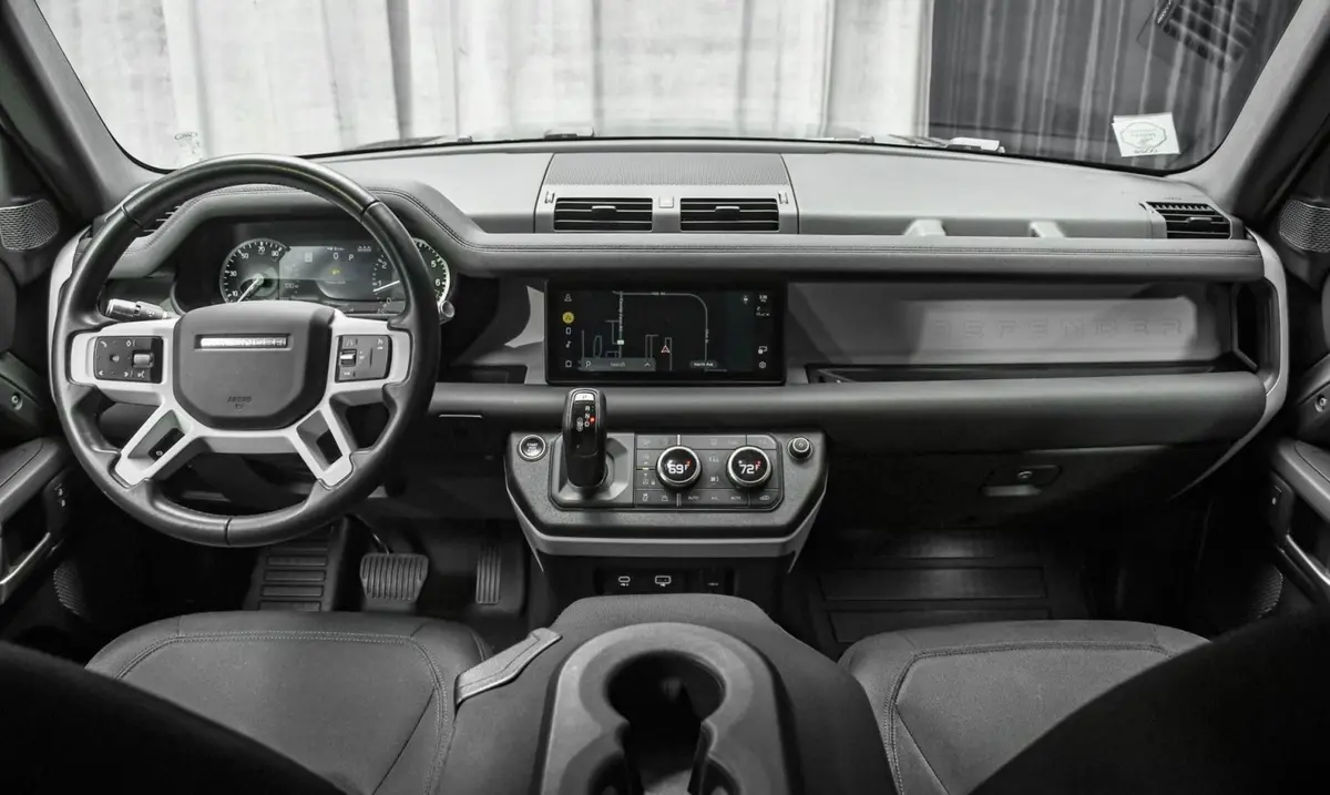 Land Rover Defender X-Dynamic 7 seater 2024, dashboard — Florence Luxury Car Rental, Florence. Land Rover Defender X-Dynamic 7 seater in Florence Renting the 2024 Land Rover Defender…