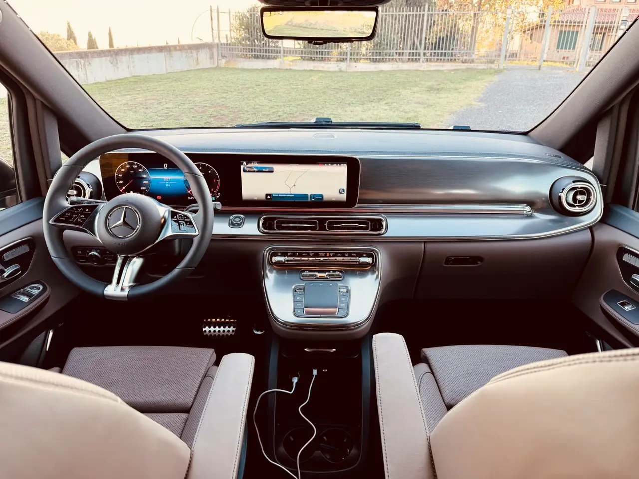 Mercedes Benz V300 4x4 XL Exclusive 7 seats 2025, dashboard — Florence Luxury Car Rental, Florence. Seven seats, one smooth ride to Siena