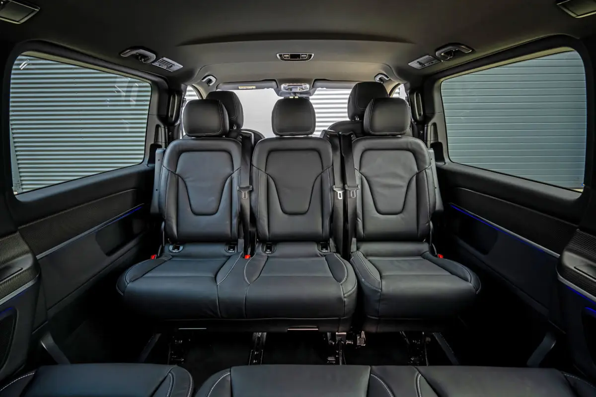 Mercedes Benz V300 8 seats 2025, interior — Florence Luxury Car Rental, Florence. Mercedes Benz V300 8 seats in Florence Renting the 2025 Mercedes Benz V300 8 seats in…