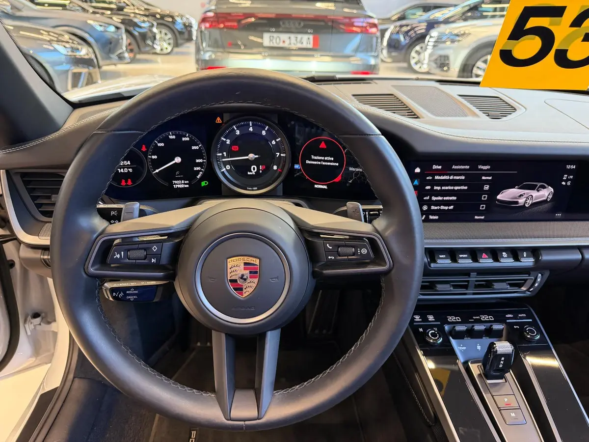 Porsche 911 Carrera S Cabrio (992) 2025, interior — Florence Luxury Car Rental, Florence. Porsche 911 Carrera S Cabrio (992) in Florence Renting the 2025 Porsche 911 Carrera S…