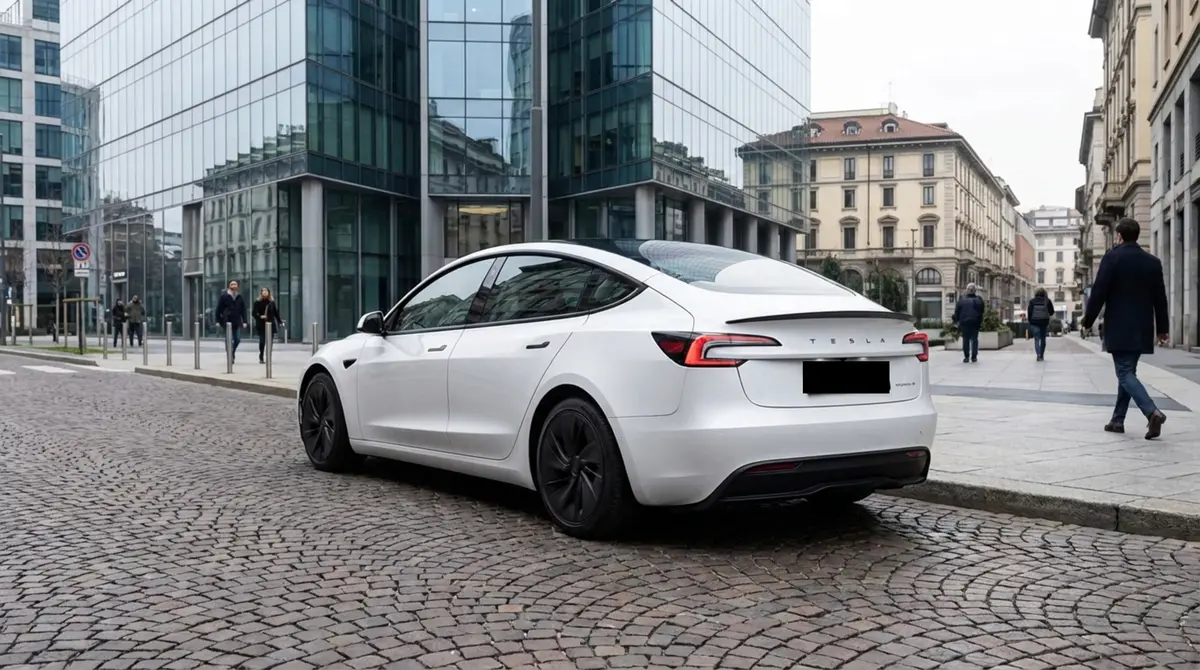 Tesla Model 3 Performance 2026, exterior — Florence Luxury Car Rental, Florence. Tesla Model 3 Performance in Florence Hiring the 2026 Tesla Model 3 Performance in…