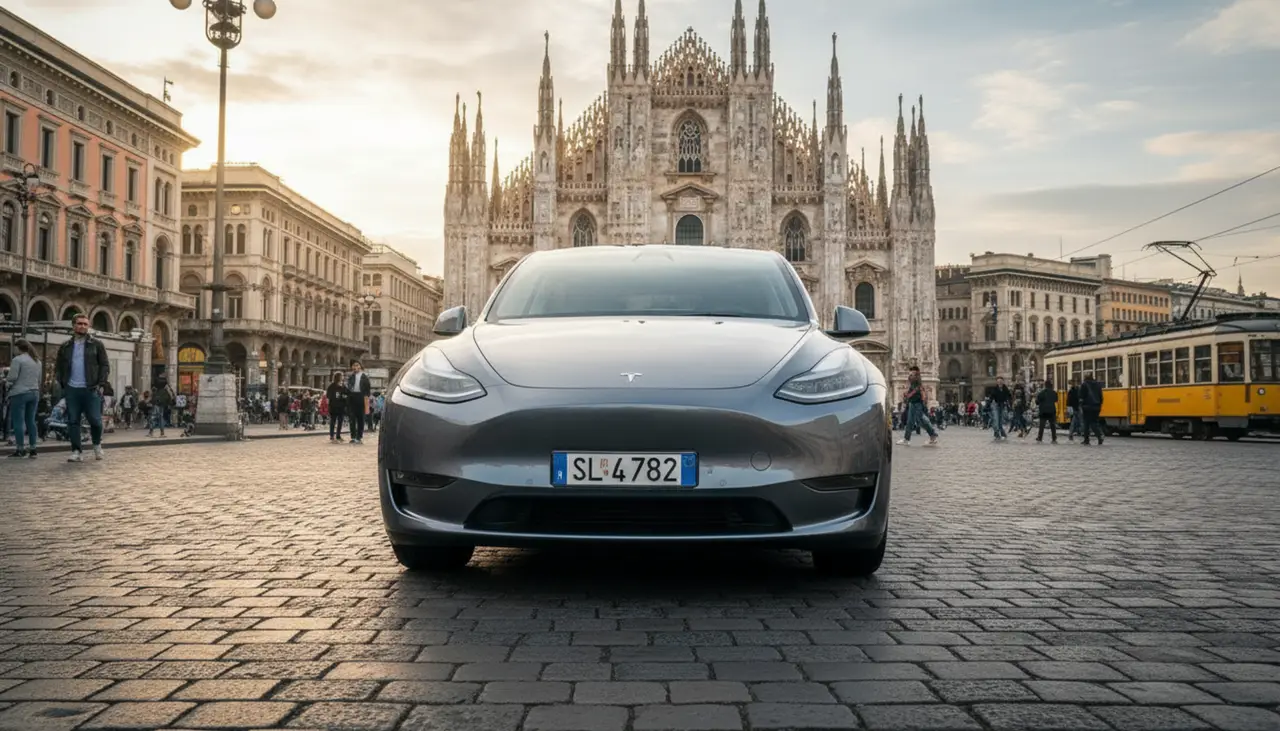 Tesla Model Y Long Range 2023, front view — Florence Luxury Car Rental, Florence. Tesla Model Y Long Range in Florence Hiring the 2023 Tesla Model Y Long Range in Florence…